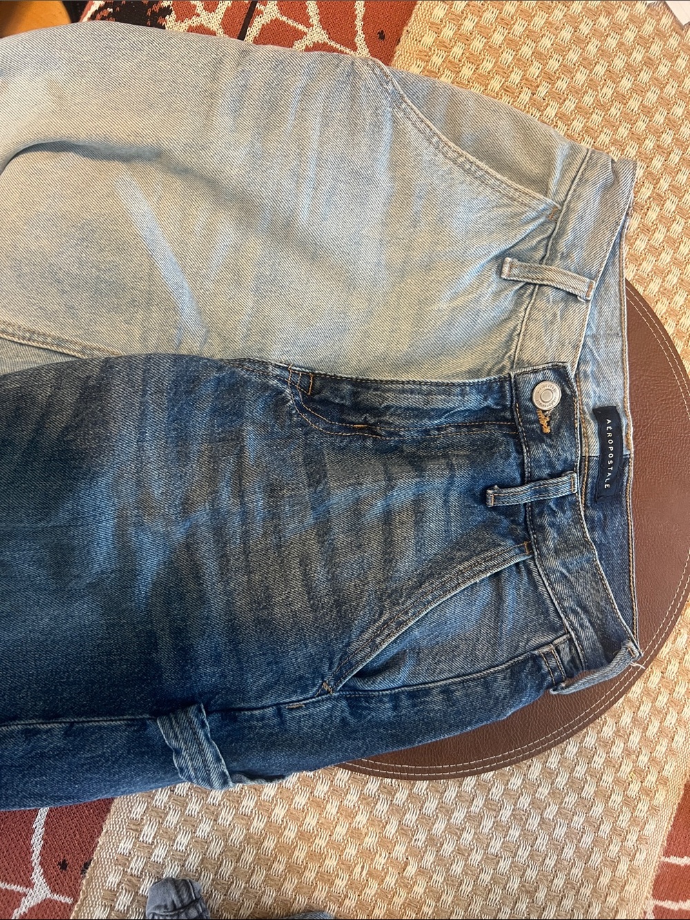 Aeropostale Women's Two-Tone Blue Straight Leg Jeans